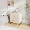 UnboxG Ensemble de 2 tables de nuit en velours beige avec 2 Voir les images du produit 6