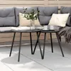 vidaXL Tavolino da giardino 2 pz. Rotondo in acciaio Anteprima dell’immagine prodotto 2