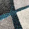 Tapis de salon moderne design vagues en bleu gris Voir les images du produit 2