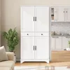 Armoire haute à 2 portes et 2 tiroirs, armoire de rangement Voir les images du produit 1
