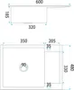Diagram of a sink with dimensions. Náhľad obrázku produktu