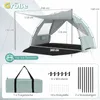 COSTWAY Parasol plażowy z ochroną UV 50+, namiot plażowy z Podgląd zdjęcia produktu 9