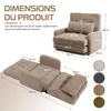 Canapé-lit pliable 4 en 1, fauteuil de relaxation et lit Voir les images du produit 3
