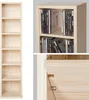 A collage showing a tall, narrow wooden shelf unit designed for CDs, and close-ups of its construction and contents. Anteprima dell’immagine prodotto