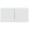 A white wall cabinet with two doors and two handles, shown against a white background. Produktbild-Vorschau
