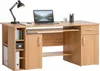 PC-Tisch Buche Schreibtisch Bürotisch Druckerfach Produktbild-Vorschau 1