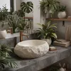 A bathroom sink area with plants. Produktbild-Vorschau