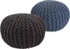 Sitzhocker Pouf SET 2 Stück Ø 55 cm H 37 cm Strickhocker Produktbild-Vorschau 1