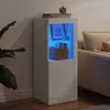 A modern white cabinet with blue LED lighting. Podgląd zdjęcia produktu