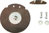 A set of replacement parts for a pump, including a large circular membrane and smaller hardware. Produktbild-Vorschau