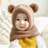 Baby schlupfmütze Warm Niedlich Bär Wintermütze Schalmütze Produktbild-Vorschau 2