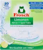 The image shows the front packaging of Frosch Limonen All-in-1 dishwashing tabs. Produktbild-Vorschau