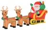 HOMCOM Nafukovací Santa Claus so sobmi, 6 LED diód, 240 cm, Náhľad obrázku produktu 1