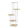 A multi-tiered plant stand with wooden shelves and white cylindrical supports, isolated on a white background. Náhľad obrázku produktu