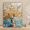 MuchoWow® - Leinwandbilder - Baum - Blau - Gold - Abstrakt Produktbild-Vorschau 2