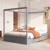 Letto a baldacchino Sweiko140x200 cm con ampi cassetti e Anteprima dell’immagine prodotto 2