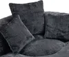 Close-up view of several dark gray cushions on a sofa. Podgląd zdjęcia produktu