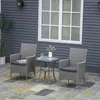 Outsunny 3-delige set balkonmeubels, zitgroep, rotan Productafbeelding-voorbeeld 2