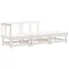 Design Möbel 3-tlg. Garten-Lounge-Set Weiß Massivholz Produktbild-Vorschau 2