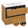 Waschtischunterschrank 60 cm mit Waschbecken 2 Schubladen Produktbild-Vorschau 1