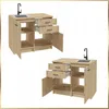 Küchenmöbel Set Eiche Artisan 100cm Arbeitsplatte 2 Produktbild-Vorschau 6