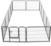 vidaXL Hunde-Laufgitter 12 Paneele Stahl 80x60 cm Schwarz Produktbild-Vorschau 3