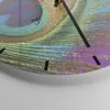 Wanduhr - Rund - Glasuhr - Pfauen Federn Regenbogen - Produktbild-Vorschau 5