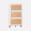 sweeek - Schuhschrank mit Rattan-Geflecht - Blanc cassé Produktbild-Vorschau 1