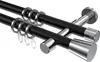 Interdeco Gardinenstange / Vorhangstange Schwarz / Chrom, Produktbild-Vorschau 1