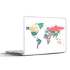 MuchoWow® Laptop Aufkleber Sticker Cover Weltkarte - Rosa - Produktbild-Vorschau 1