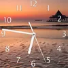 Wallario Design Wanduhr Strand am Abend - Seebrücke am Produktbild-Vorschau 1