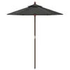 vidaXL Parasol avec mât en bois Anthracite 196x231 cm Voir les images du produit 4