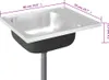 Küchenspüle mit Abtropfset Silbern 500x600x155 mm Edelstahl Produktbild-Vorschau 10