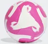 A pink and white soccer ball is shown against a white background. Produktbild-Vorschau