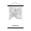 MuchoWow® Textilposter Antalya - Stadtplan - Schwarz und Produktbild-Vorschau 1
