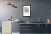 MuchoWow® Gerahmtes Poster Paris - Stadtplan - Schwarz und Produktbild-Vorschau 2