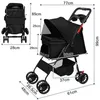 Klappbar Hundewagen 2 in 1 Hundebuggy Bis 20kg,Pet Stroller Produktbild-Vorschau 7