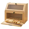 Bambus Brotkasten mit Schneidebrett,Großer Brotbox,2 Etagen Produktbild-Vorschau 2