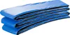 A stack of three blue trampoline safety pads, folded and lying on a white background. Produktbild-Vorschau