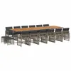 17-tlg. Garten-Essgruppe mit Kissen Grau Poly Rattan Produktbild-Vorschau 1