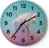 Wanduhr - Rund - Glasuhr - Modern Grafik Blume - 30x30cm - Produktbild-Vorschau 1