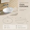Aufsatzwaschbecken oval weiß Keramik Waschschale für Bad Produktbild-Vorschau 6