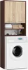A washing machine cabinet with storage shelves above a washing machine. Produktbild-Vorschau