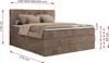 MKS MEBLE Boxspringbett 200x200 Braun Cord, Boxspringbett Produktbild-Vorschau 8
