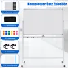 COSTWAY Doppelseitiges mobiles Whiteboard, 120 x 80 cm, Produktbild-Vorschau 7