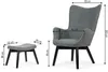 Sofotel 2040: sillón orejero con reposapiés Norse, color Vista previa de la imagen del producto 9