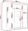 A diagram showing the dimensions of a wardrobe. Náhľad obrázku produktu