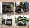Chariot de barbecue extérieur avec trois étagères, 4 roues Voir les images du produit 5