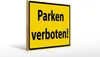 Holzschild  Hinweis Parken Verboten gelb, 40 x 30 cm, Produktbild-Vorschau 1
