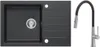 VBChome Lavello in granito nero 78 x 50 cm Rubinetto Anteprima dell’immagine prodotto 1